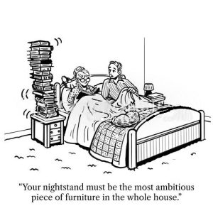 Bedside cabinet cartoon.